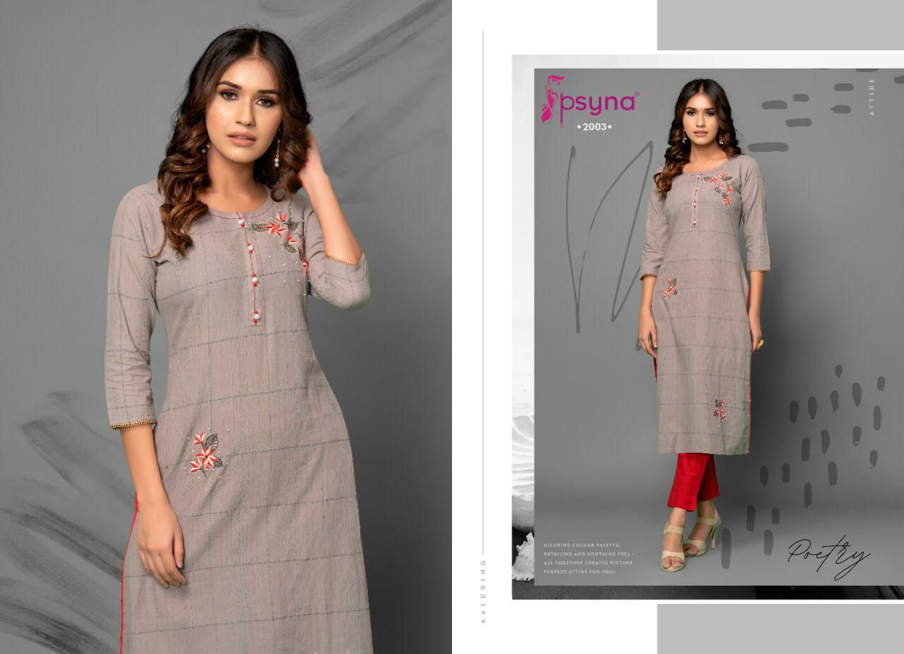 Poetry Vol 2 Psyna Cotton Designer Kurtis Catalog